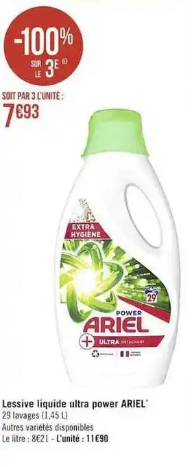 Casino Supermarchés Lessive liquide ultra power ariel offre