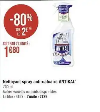 Nettoyant spray anti-calcaire antikal