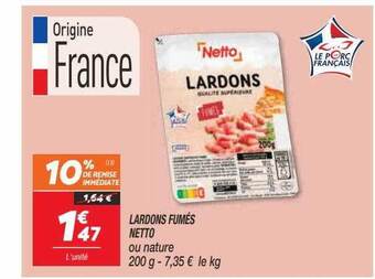 Netto Lardons fumés netto offre