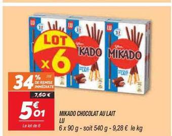 Netto Mikado chocolat au lait lu offre