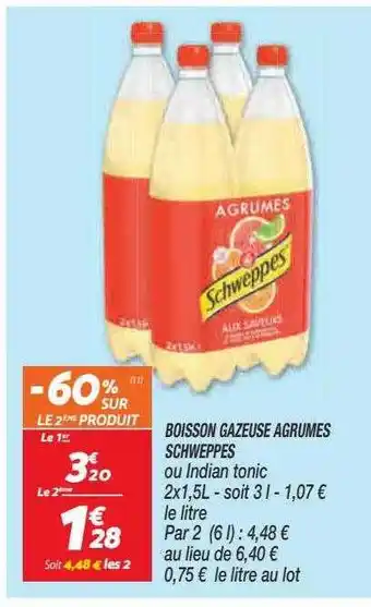 Netto Boisson gazeuse agrumes schweppes offre