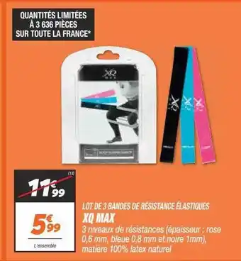 Netto Lot de 3 bandes de résistance élastiques xq max offre