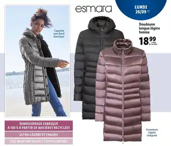 Lidl Doudoune longue légère femme offre