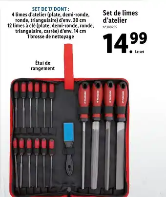 Lidl Set de limes d'atelier offre