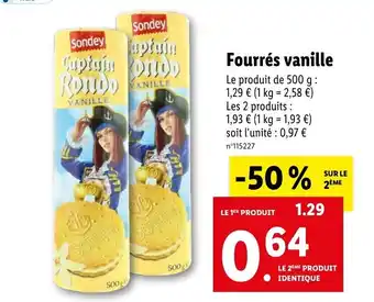 Lidl Fourrés vanille offre