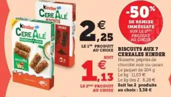 Super U KINDER bisucits aux 7 cereales offre