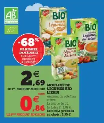 Super U Mouline de legumes bio liebig offre