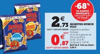 Super U VICO monster munch offre