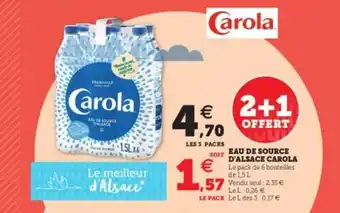 Super U CAROLA eau de source d'alsace offre