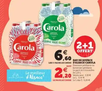 Super U CAROLA eau de source d'alsace offre