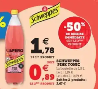 Super U SCHWEPPES pink tonic offre