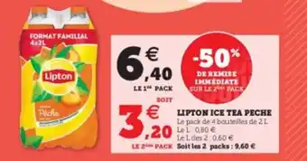 Super U LIPTON ice tea peche offre