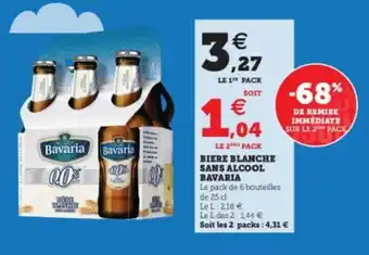 Super U BAVARIA biere blanche sans alcool offre