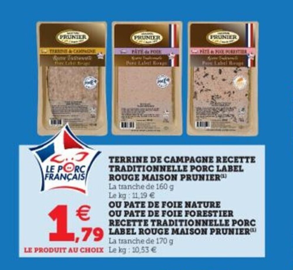 Promo Terrine de campagne recette traditionnelle porc label rouge