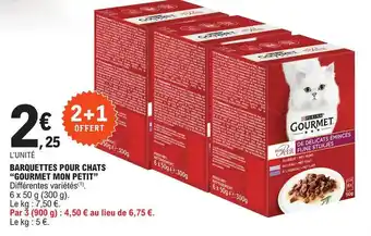 E.Leclerc "GOURMET MON PETIT" barquettes pour chats offre