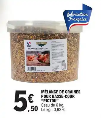 E.Leclerc "PICTOU" mélange de graines pour basse-cour offre