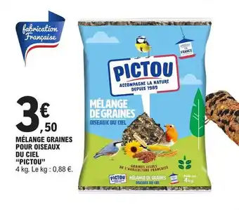 E.Leclerc "PICTOU" mélange graines pour oiseaux du ciel offre
