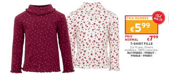 Trafic T-shirt fille offre