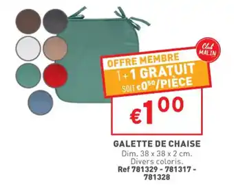 Trafic Galette de chaise offre