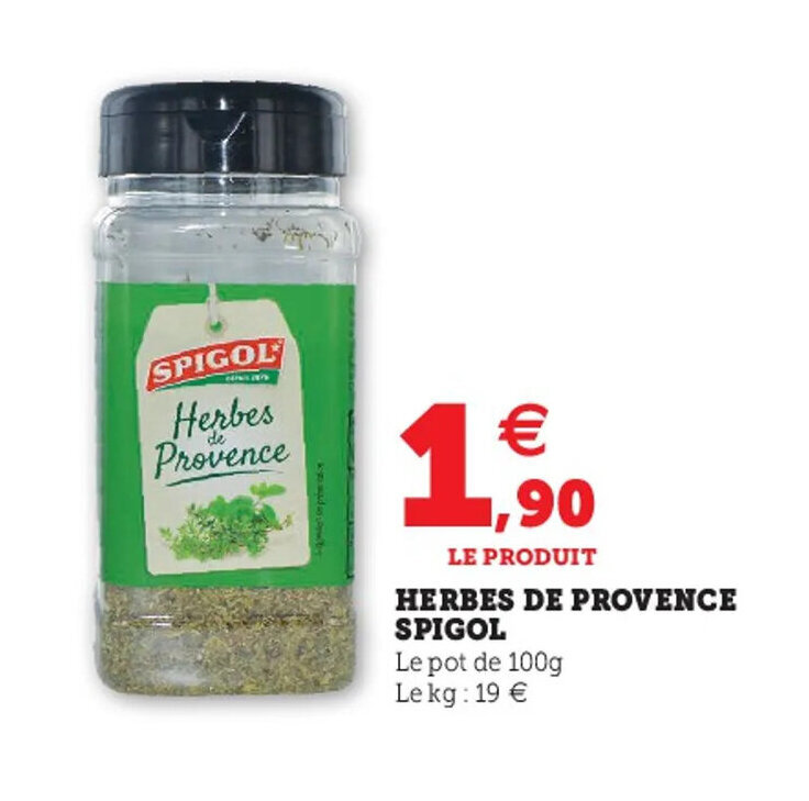 Promo SPIGOL herbes de provence chez Super U