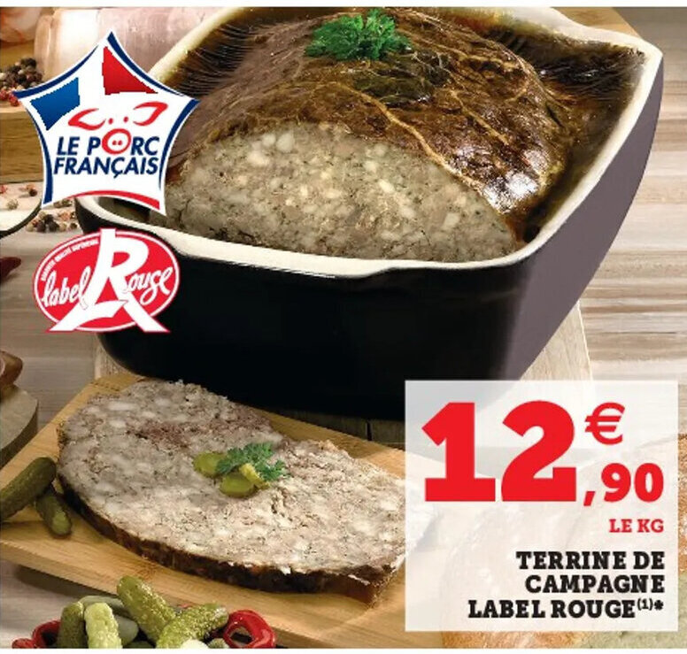 Promo Terrine de Campagne Label Rouge chez Super U