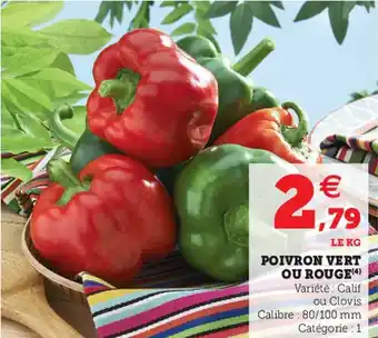 Super U Poivron Vert ou Rouge offre