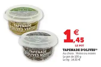 Super U Tapenade d'Olives offre