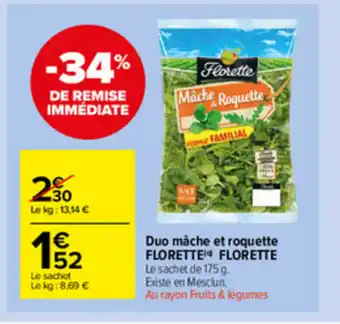 Carrefour Market Duo mâche et roquette Florette offre