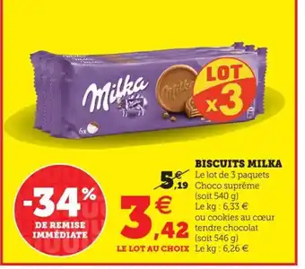 Hyper U Milka Biscuits offre