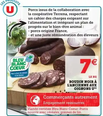 Hyper U Boudin Noir à L'Ancienne Aux Oignons U offre