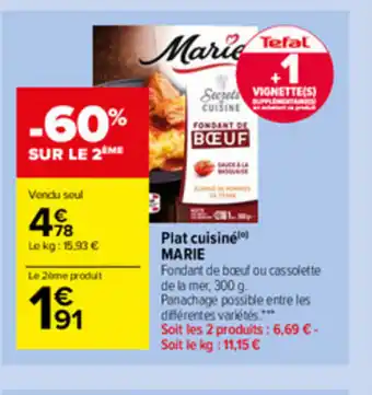 Carrefour Market Plat cuisiné Marie offre
