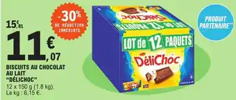 E.Leclerc Délichoc Biscuits Au Chocolat Au Lait offre