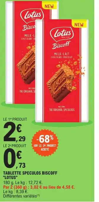 E.Leclerc Lotus Tablette Speculos Biscoff offre