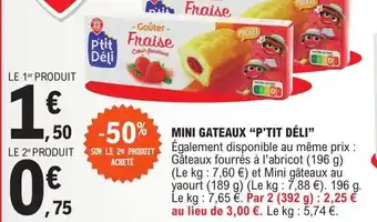 E.Leclerc Mini Gateaux P'Tit Déli offre