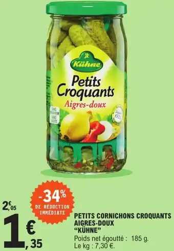 E.Leclerc Kühne Petits Cornichons Crouquants Aigres-Doux offre