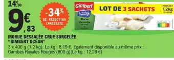 E.Leclerc Morue Dessalée Crue Surgelée Gimbert Océan offre