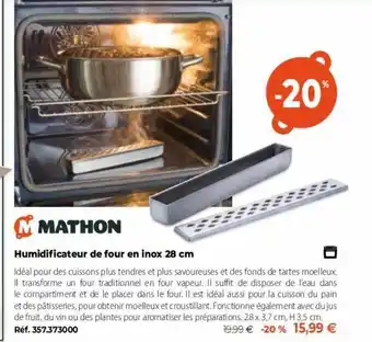 Mathon Mathon humidificateur de four en inox offre