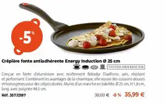 Mathon Crêpière fonte antiadhérente energy induction ø 25cm offre