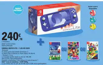 E.Leclerc Console Switch Lite + 1 Jeu Au Choix offre