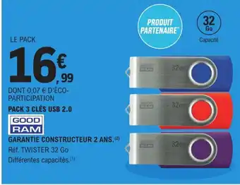 Pack 3 Clés USB 2.0