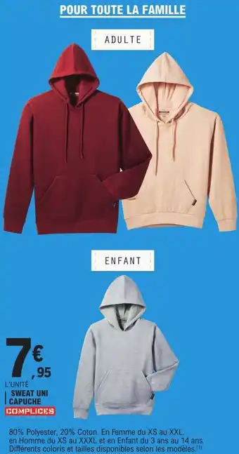 E.Leclerc Sweat Uni Capuche offre