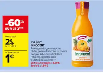 Carrefour Market Pur jus Innocent offre