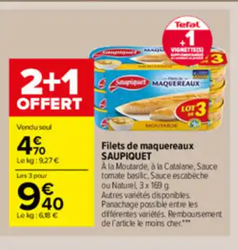 Carrefour Market Filets de maquereaux Saupiquet offre