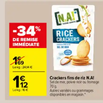 Carrefour Market Crackers fins de riz N.A offre