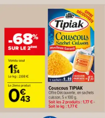Carrefour Market Couscous Tipiak offre