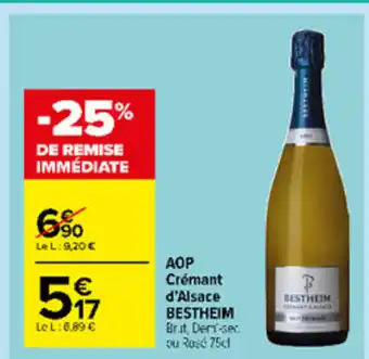 Carrefour Market Aop Crémant d'Alsace Bestheim offre