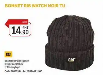 DomPro Bonnet rib watch noir tu cat offre