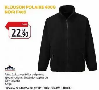 DomPro Blouson polaire 400g noir f400 offre