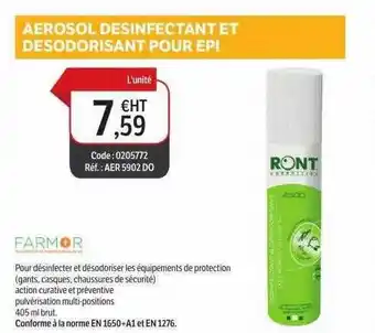 DomPro Aérosol désinfectant et désodorisant pour epi farmor offre