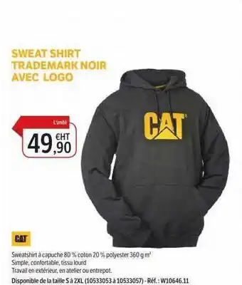 DomPro Sweat shirt trademark noir avec logo cat offre